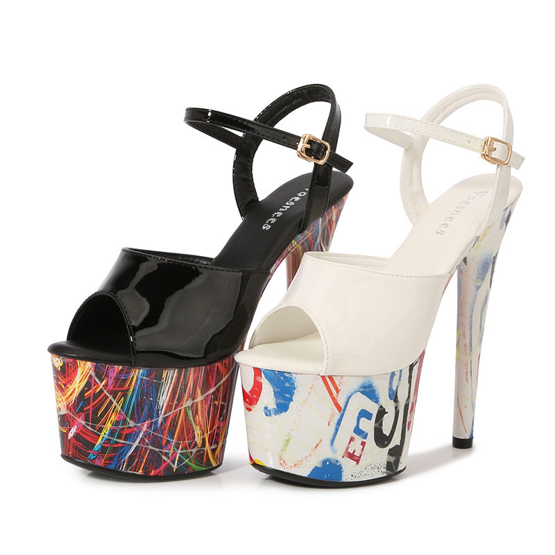 Fluorescent Luminous High-Heeled Sandals