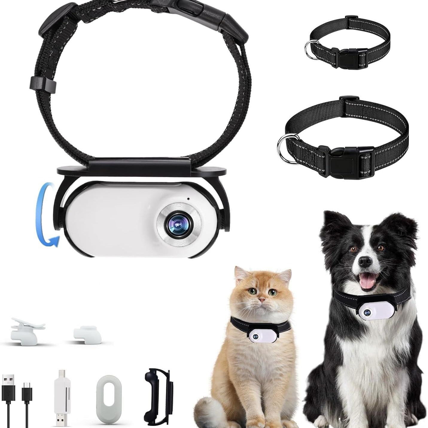 1080p HD Waterproof Catcam Pro 2.0, Pet Collar Cam for Cats & Dogs