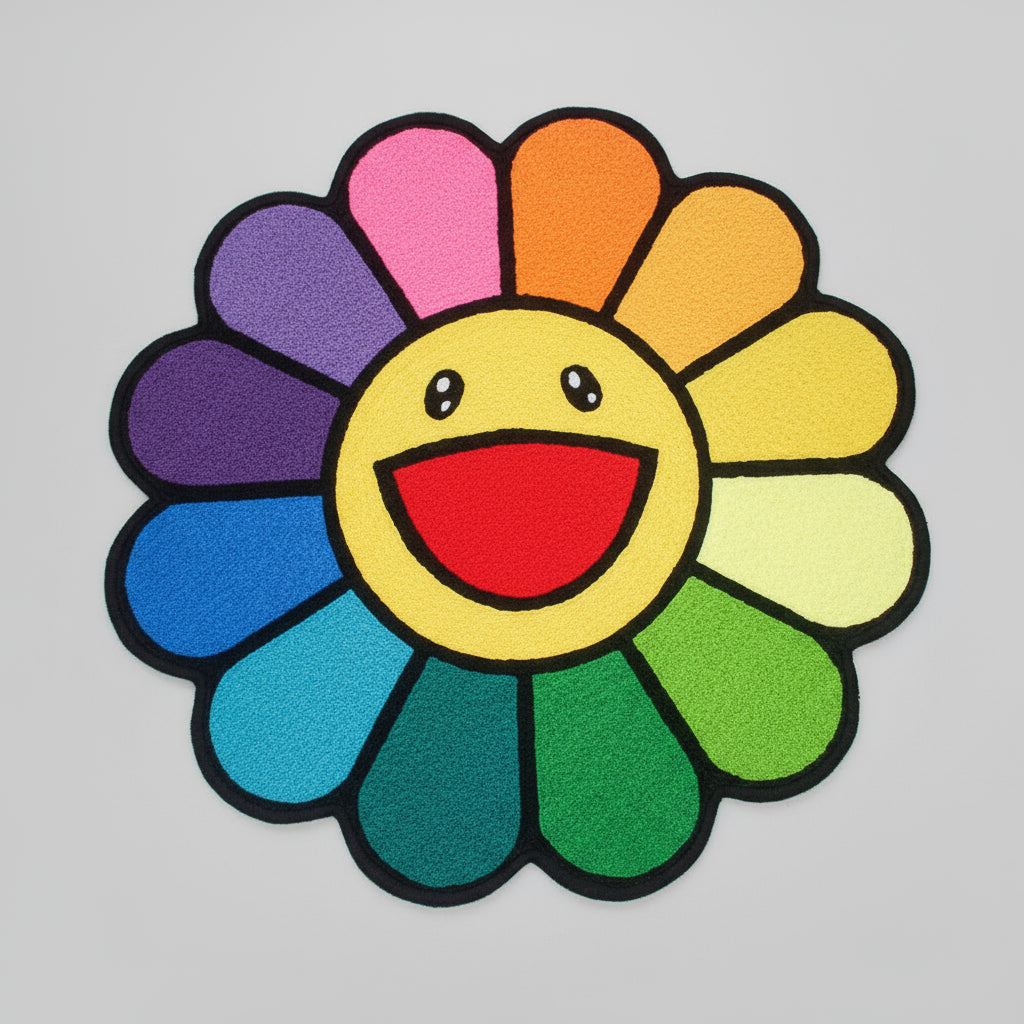 Smiley Flower Tufted Area Rug