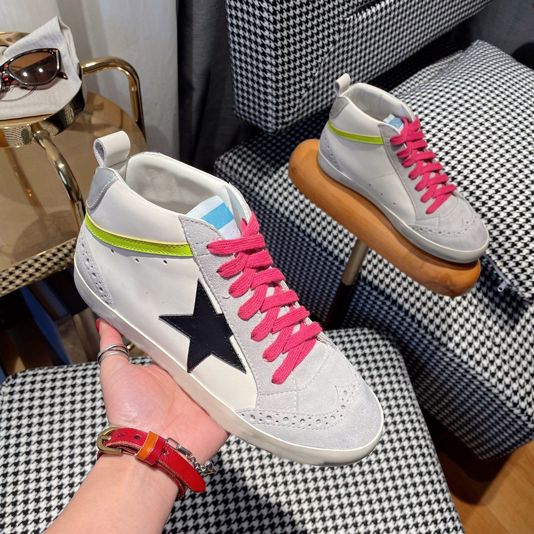 Women's Golden Goose Mid-Star Glitter Sneakers
