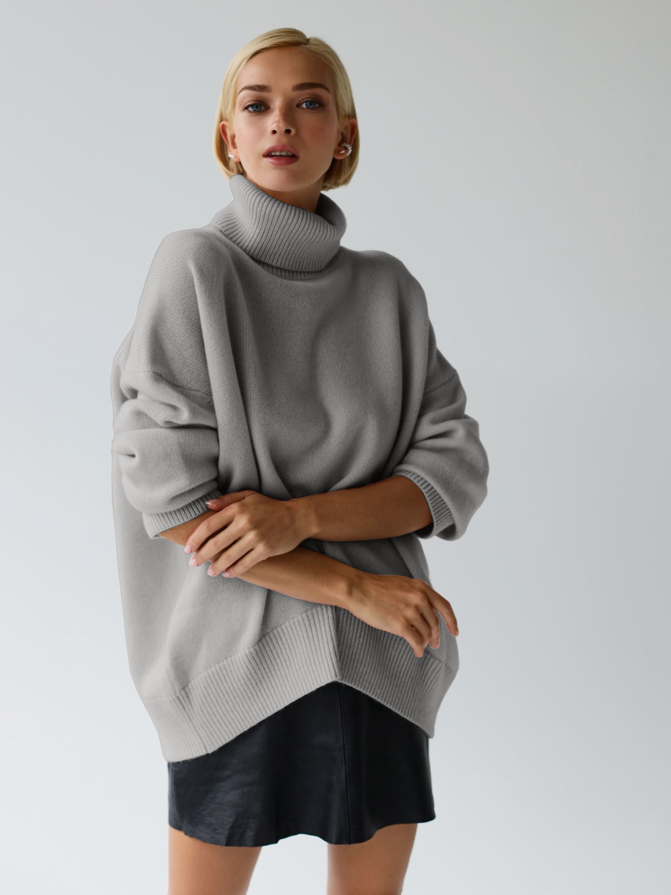 Oversized Wool Turtleneck Sweater