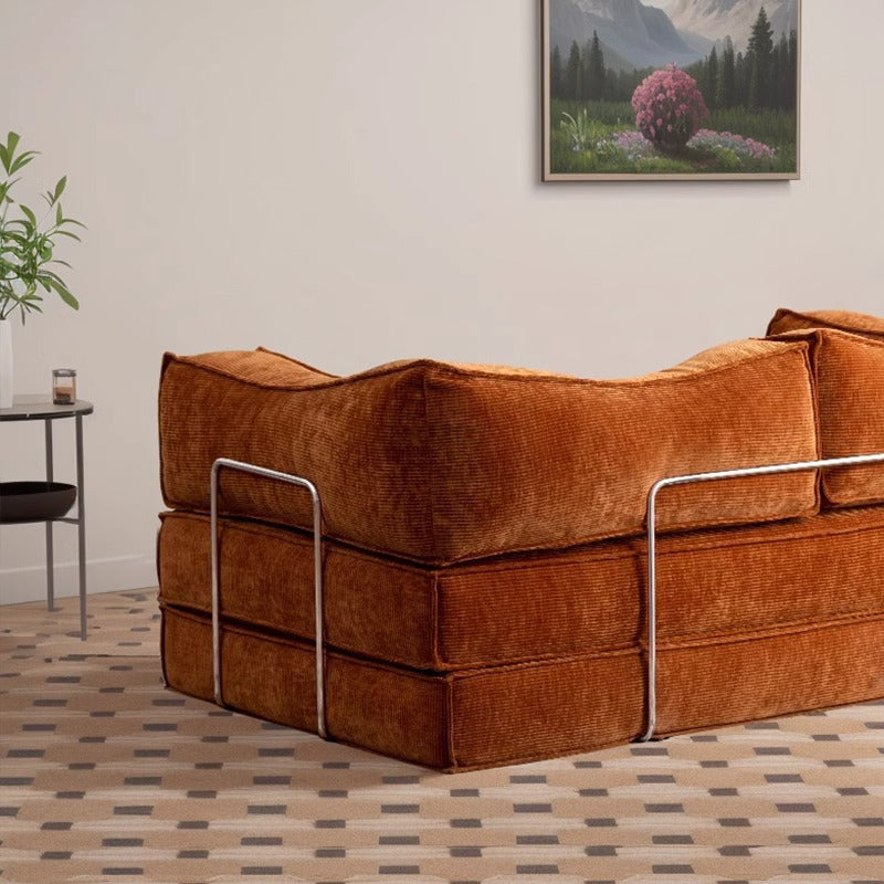 Corduroy Fabric Modular Sofa Bed, Convertible Folding Mattress & Floor Couch