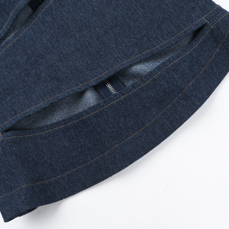 Faux Denim Cut-Out Tank Top
