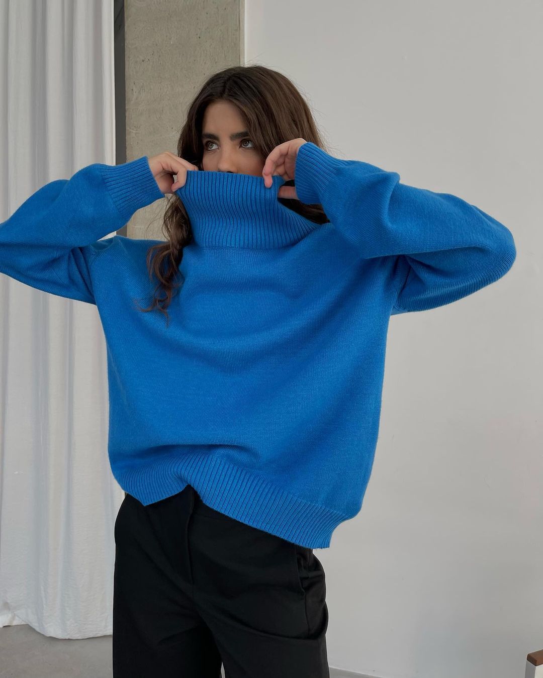 Oversized Wool Turtleneck Sweater
