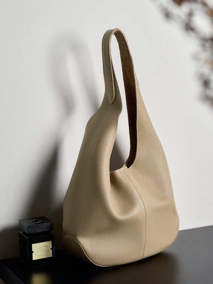 Slouchy Hobo Shoulder Bag – Genuine Cowhide Leather