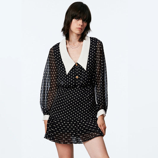 Polka Dot Print Mini Dress