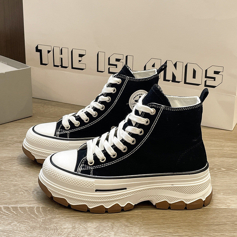 Platform High-Top Canvas Sneakers for Women