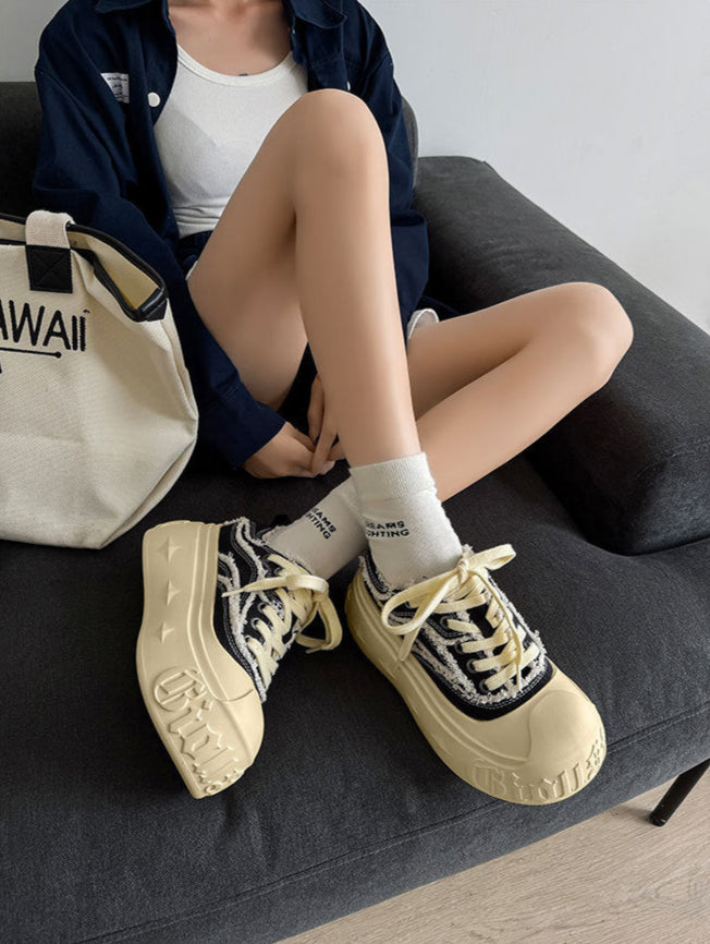 Gothic Canvas Platform Sneakers