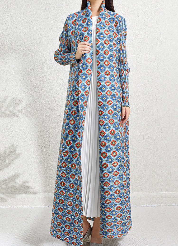 Printed Open Front Abaya