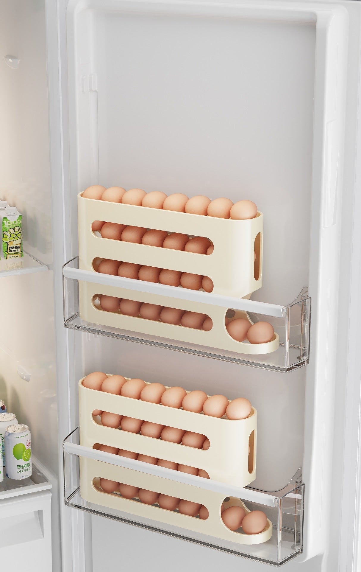 4-Layer Egg Rolling Dispenser for Refrigerator