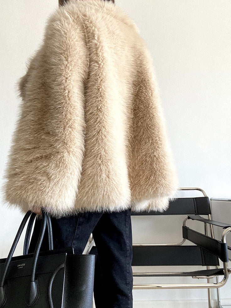 Faux Fur Mid-Length Coat