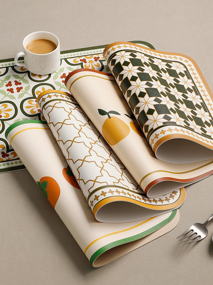 Vintage PU Leather Placemats, Waterproof and Oil-Proof, Heat Resistant up to 80°C