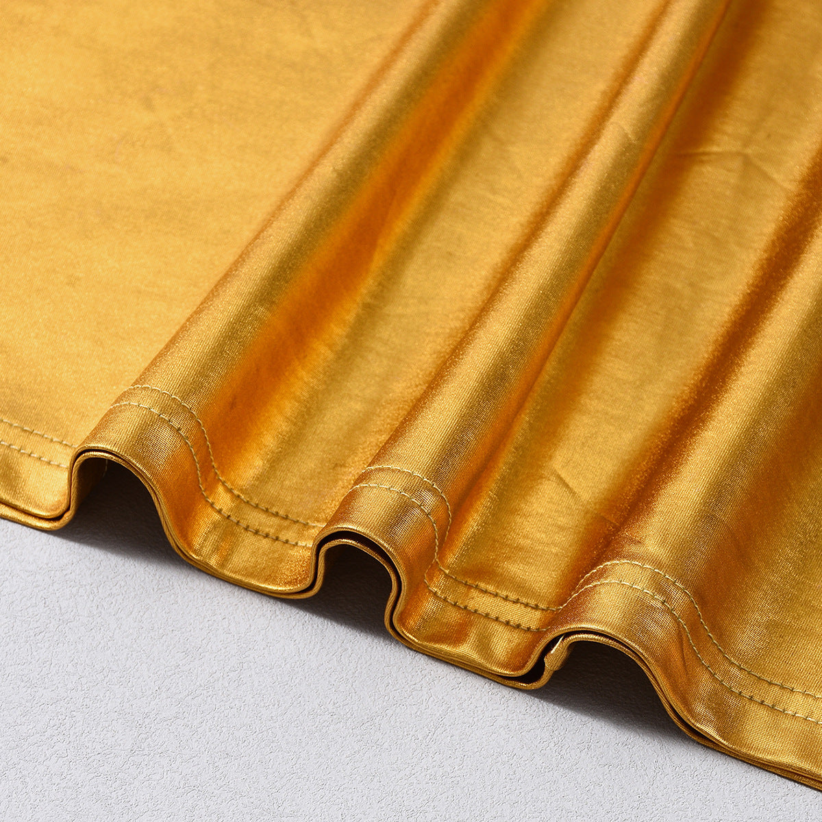 Cowl Neck Plunge Metallic Maxi Dress