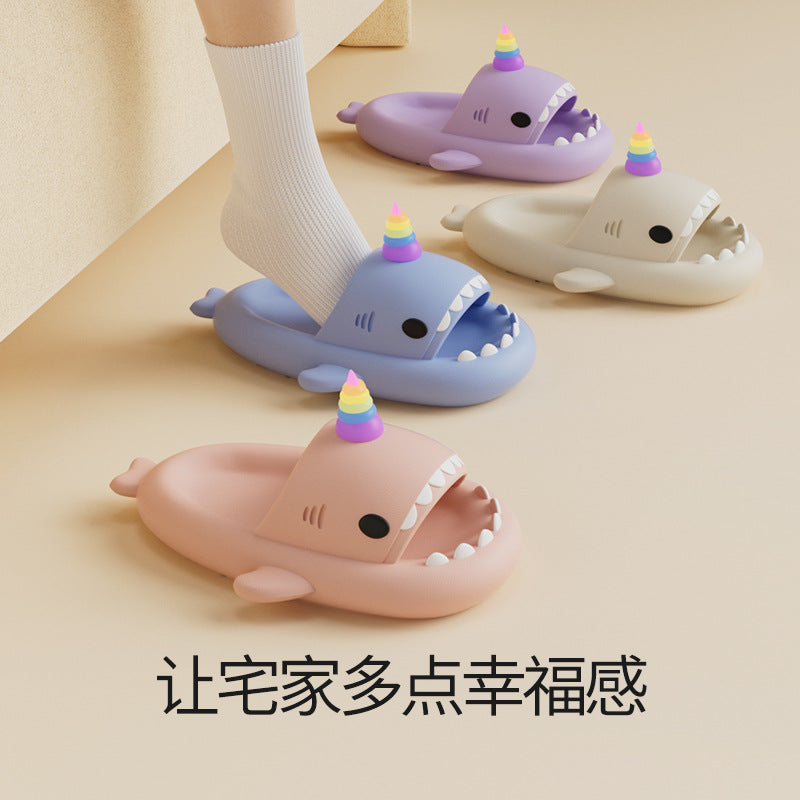 Luminous Unicorn Fun Shark Slippers for Women
