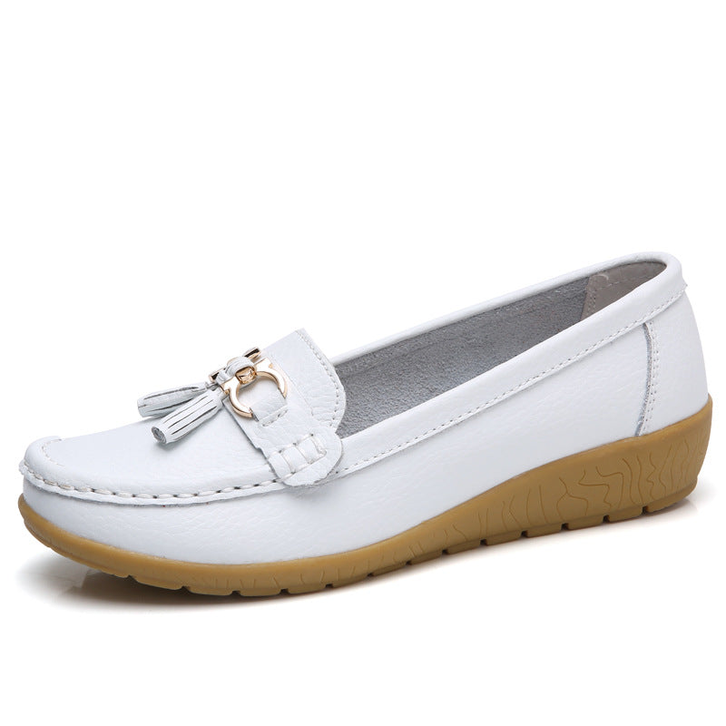 Genuine Leather Moccasin-Style Loafers
