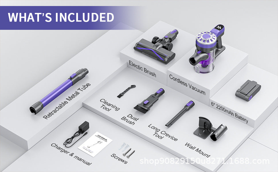 12kPa High-Suction Teendow V07 Cordless Stick Vacuum Cleaner with LED light, 2-Level Speed, Up to 35min Runtime