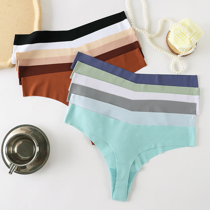 Low-Waist Ice Silk No-Show Thong
