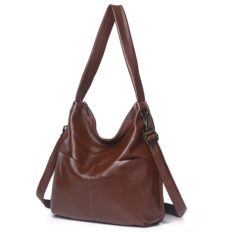 Genuine Cowhide Leather Large Capacity Shoulder Bag