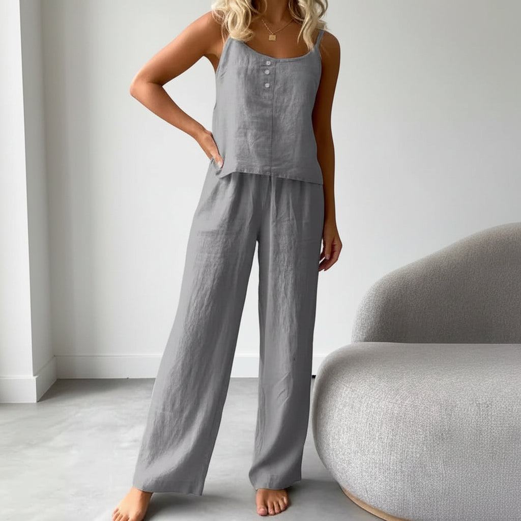 2-Piece Cotton-Linen Loungewear Set