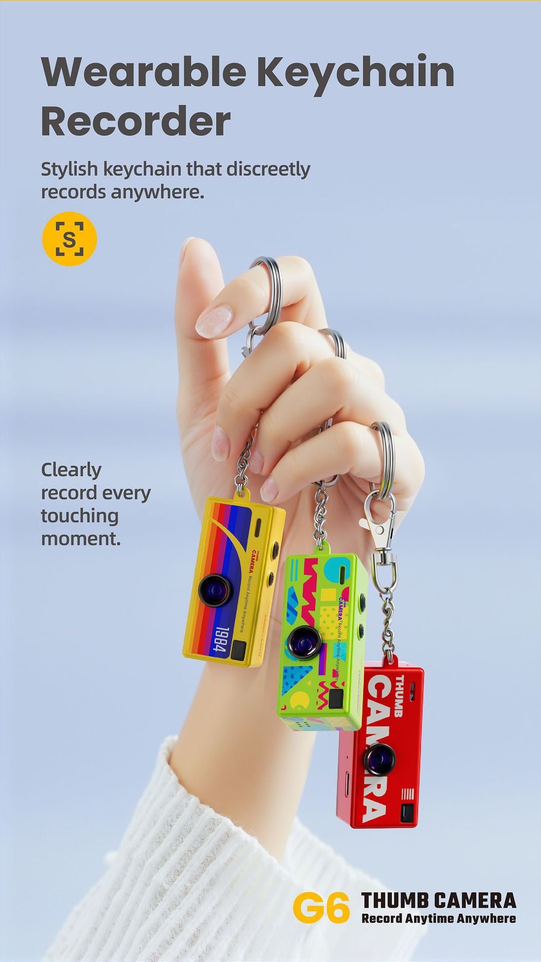 G6 1080P Mini Keychain Thumb Camera