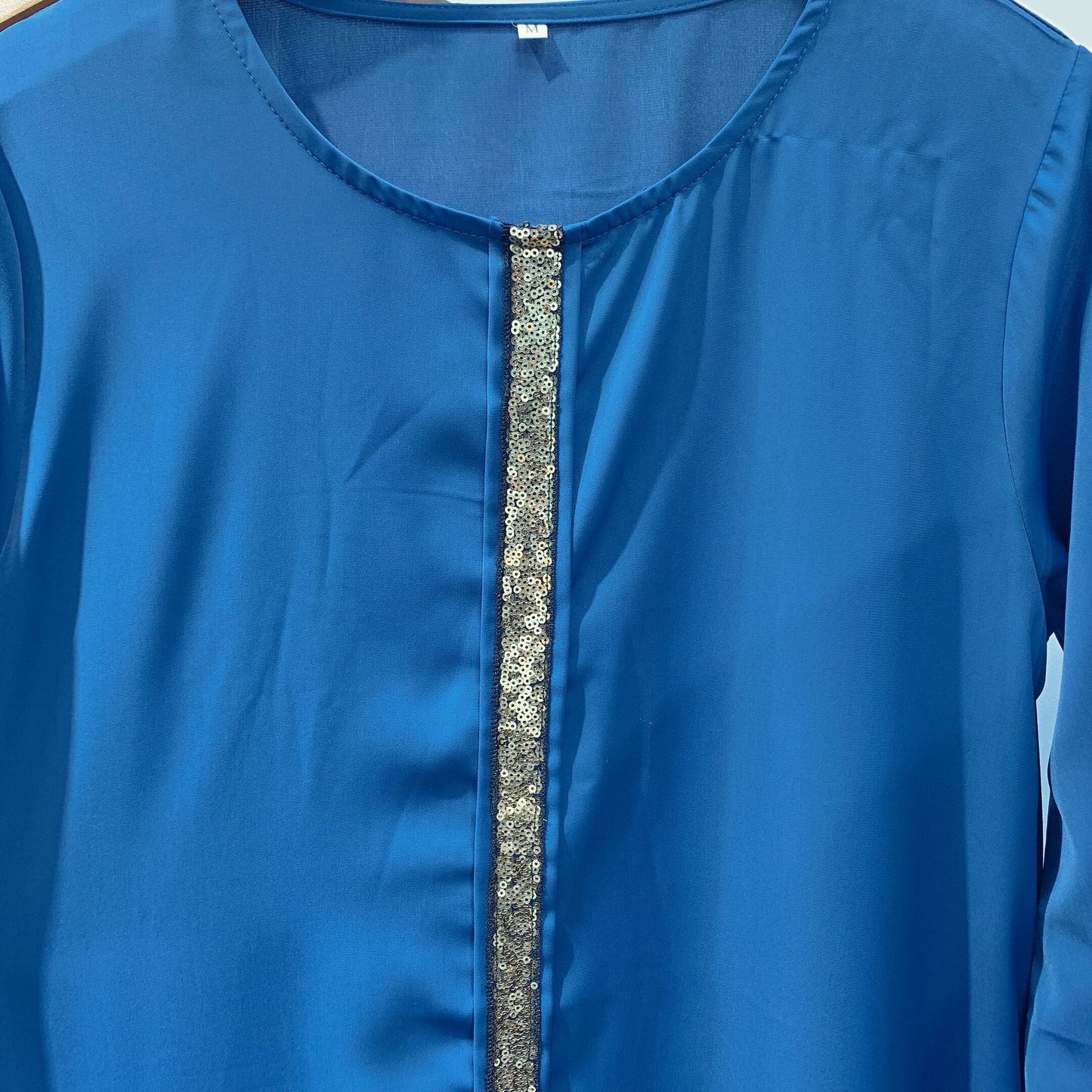 Loose Abaya with Gold-Trimmed Edges