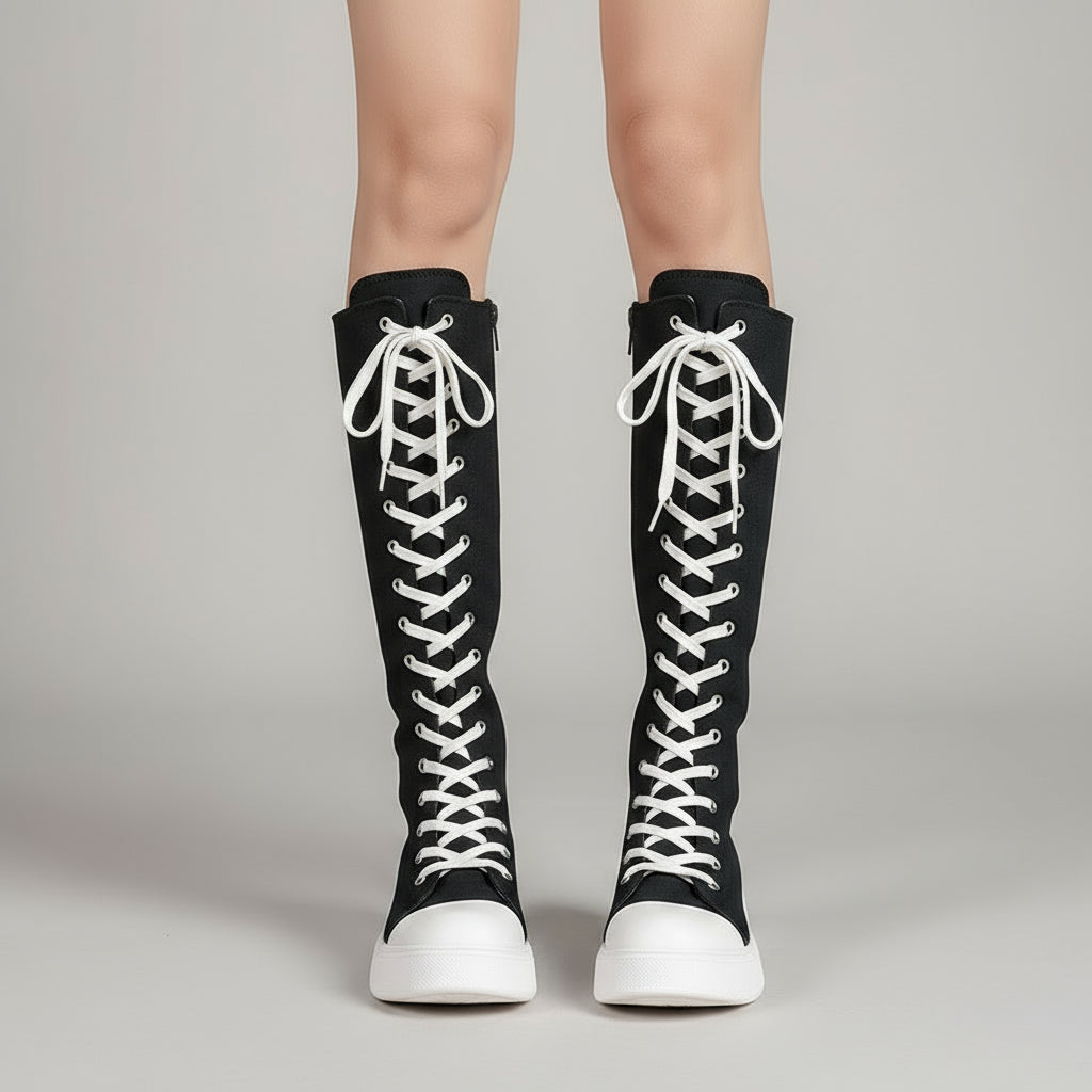 Canvas Knee-High Sneakers