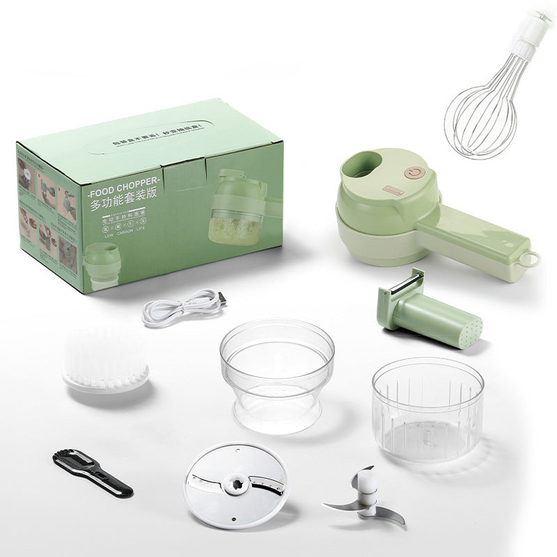 Multifunctional Cordless Electric Vegetable Chopper, Spin Scrubber