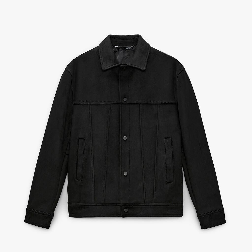 Men's Faux Suede Loose-Fit Leather Jacket