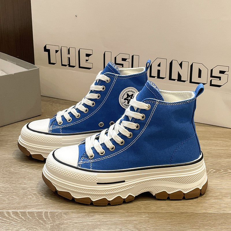 Platform High-Top Canvas Sneakers for Women