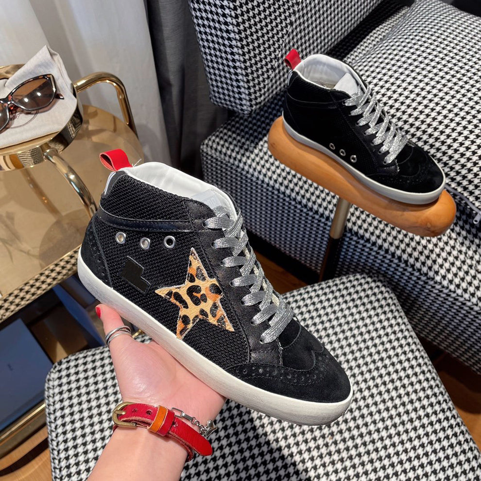 Women's Golden Goose Mid-Star Glitter Sneakers