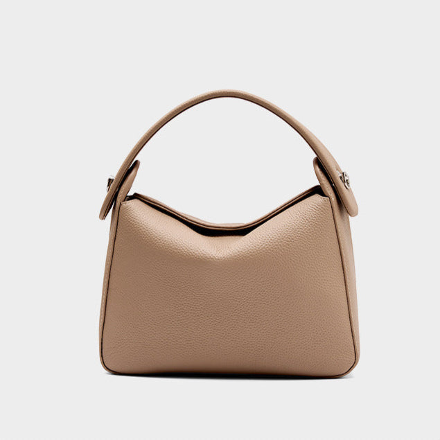 Genuine Cowhide Leather Handbag with Shoulder/Crossbody Strap