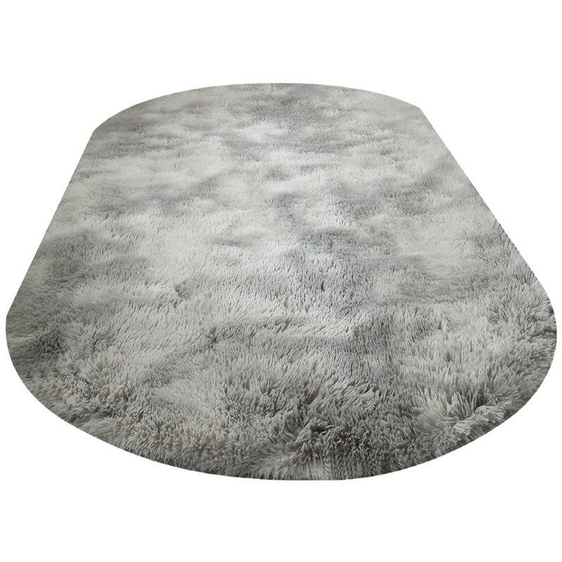 Oval Silk Wool Bedside Rug