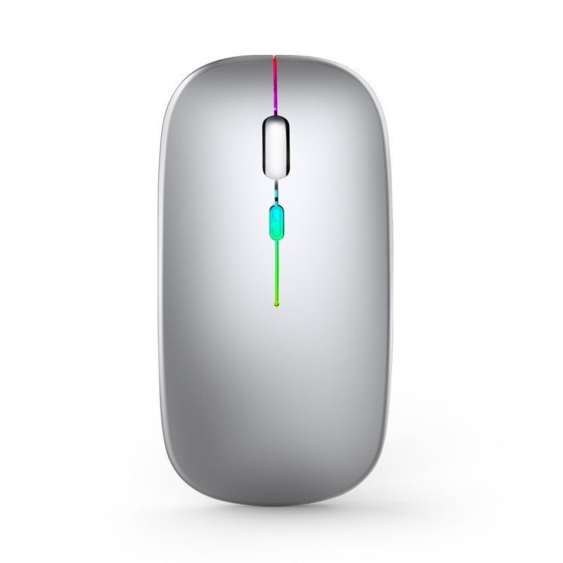 Rechargeable Dual-Mode Bluetooth 5.2 Wireless Mouse with 2.4GHz Receiver, Ultra-Silent Click & Colorful RGB LED Effects