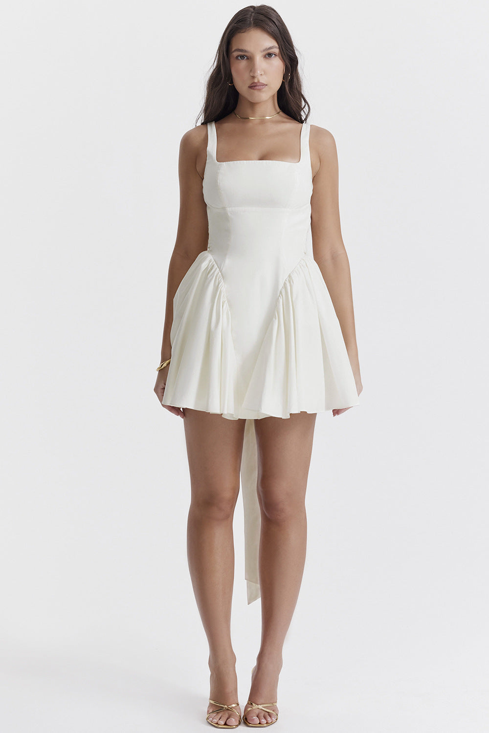 Open-Back Bow Mini Dress