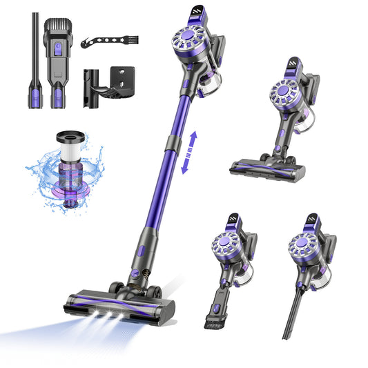12kPa High-Suction Teendow V07 Cordless Stick Vacuum Cleaner with LED light, 2-Level Speed, Up to 35min Runtime