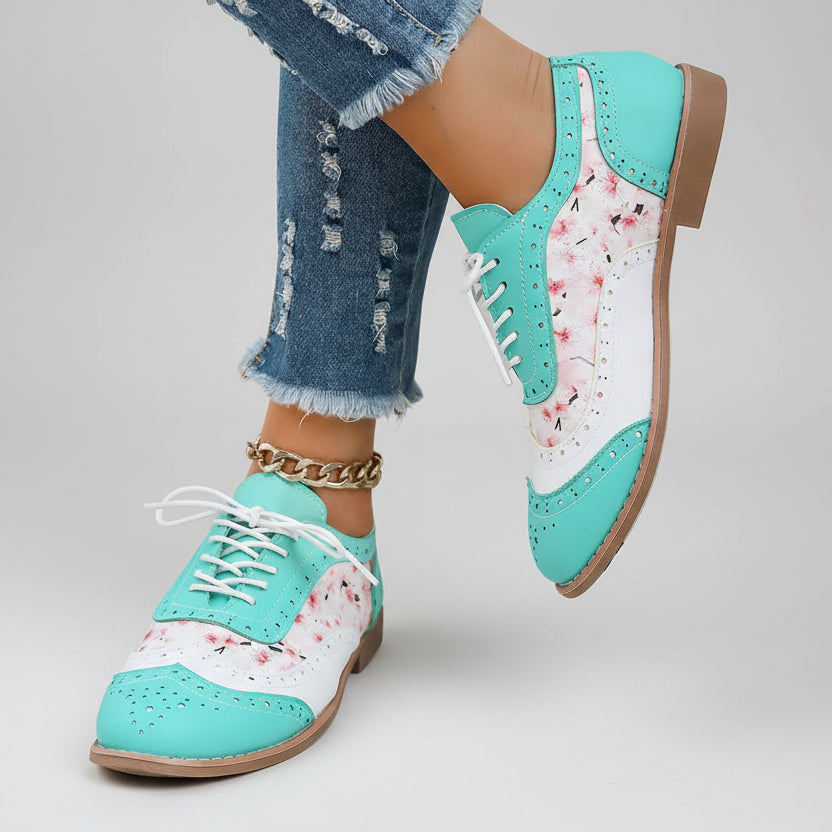 Women's Colorblock Wingtip Oxford Brogues
