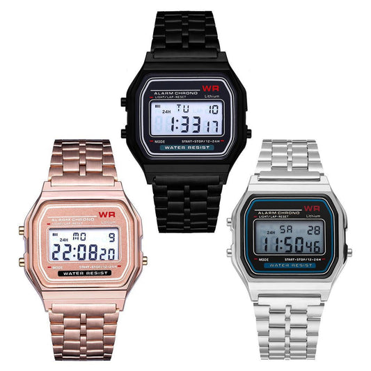 Stainless Steel Vintage Digital Watch