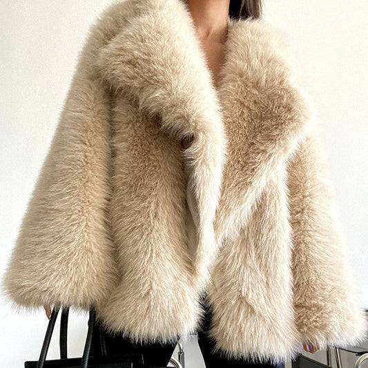 Faux Fur Mid-Length Coat