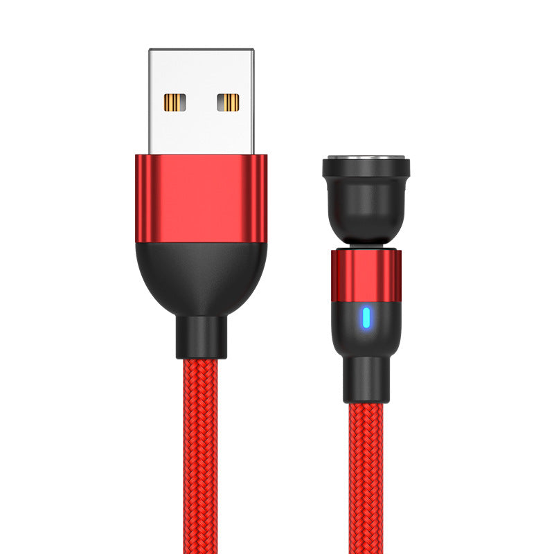 540° Rotation Magnetic Fast Charging Cable with Suction Heads for Android, Type-C, Apple