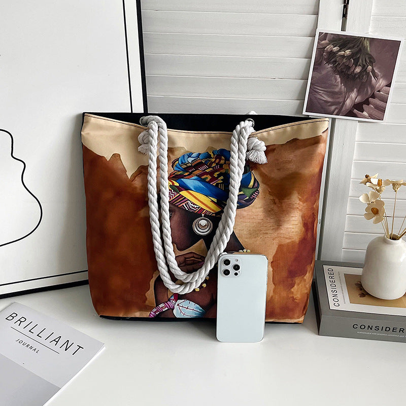 Large Capacity Canvas Graphic Tote Bag