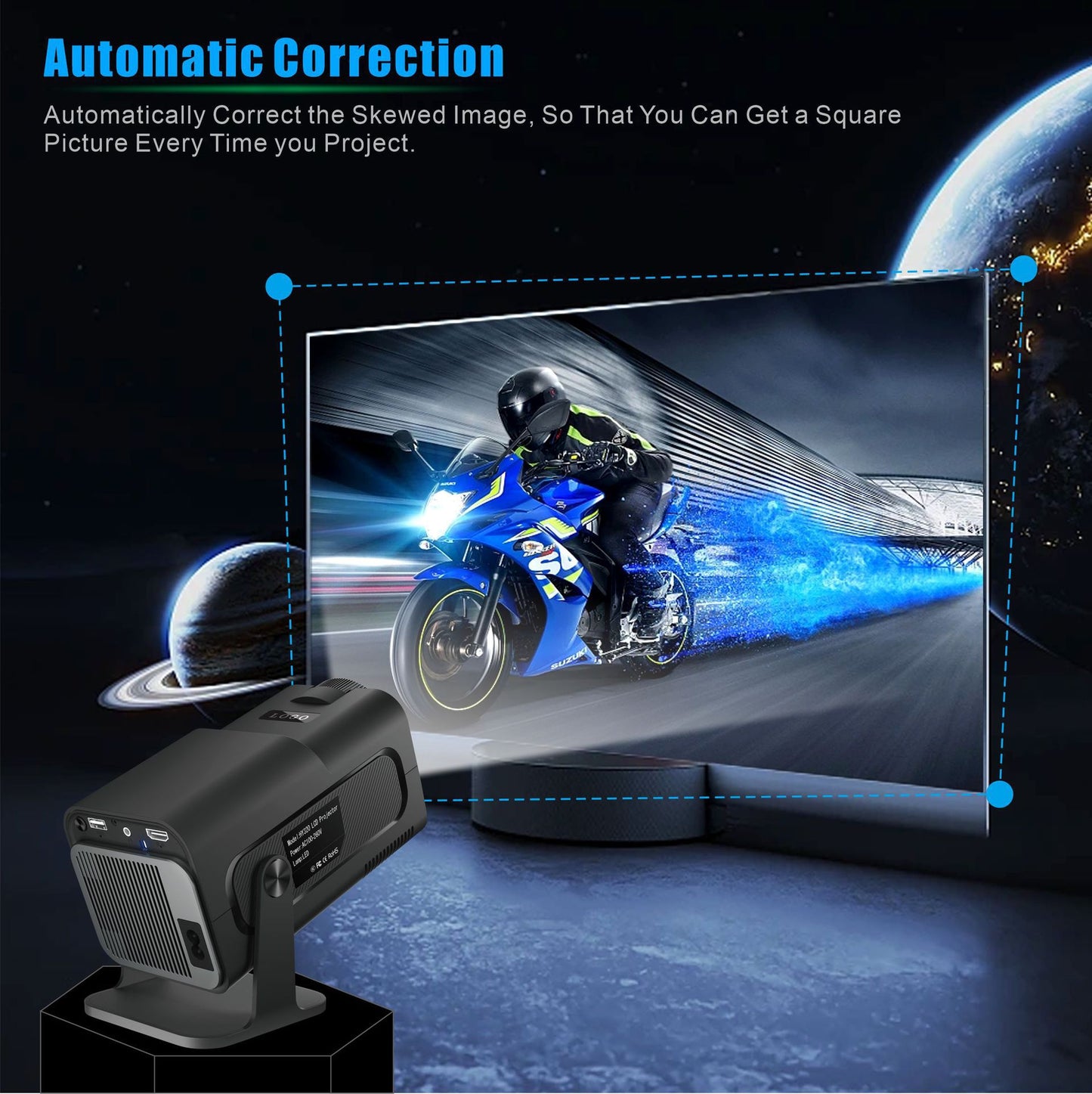 4K Ultra HD Android 11 HY320 Portable Mini Projector with 5.0 Bluetooth