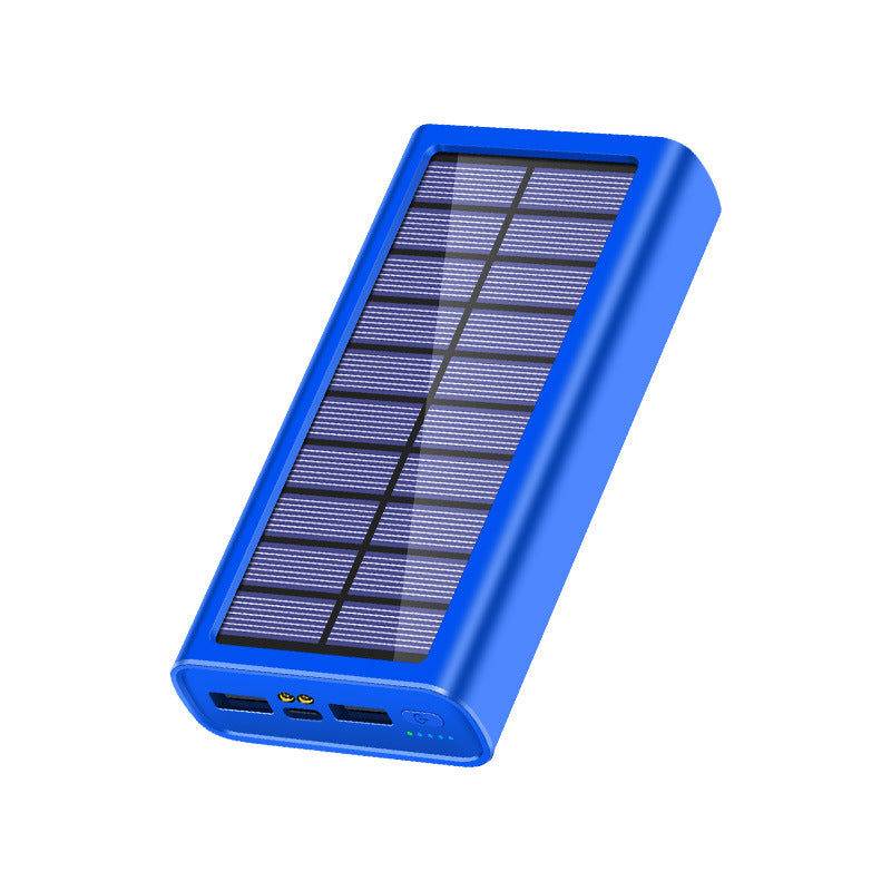 100,000mAh  Fast Charging Solar Power Bank with Dual USB, Type-C Input, LED Light