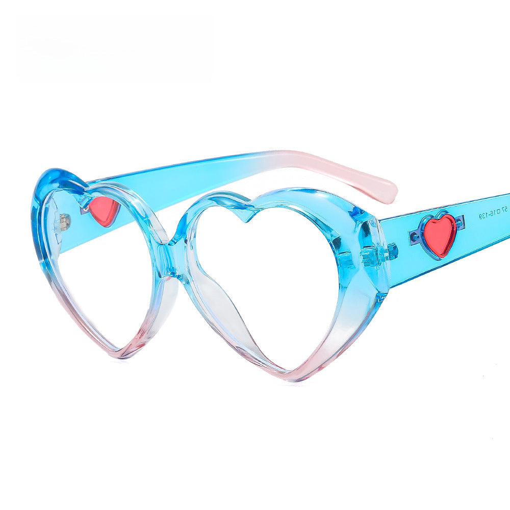 Cat-Eye Heart Shaped Clear Lens Glasses