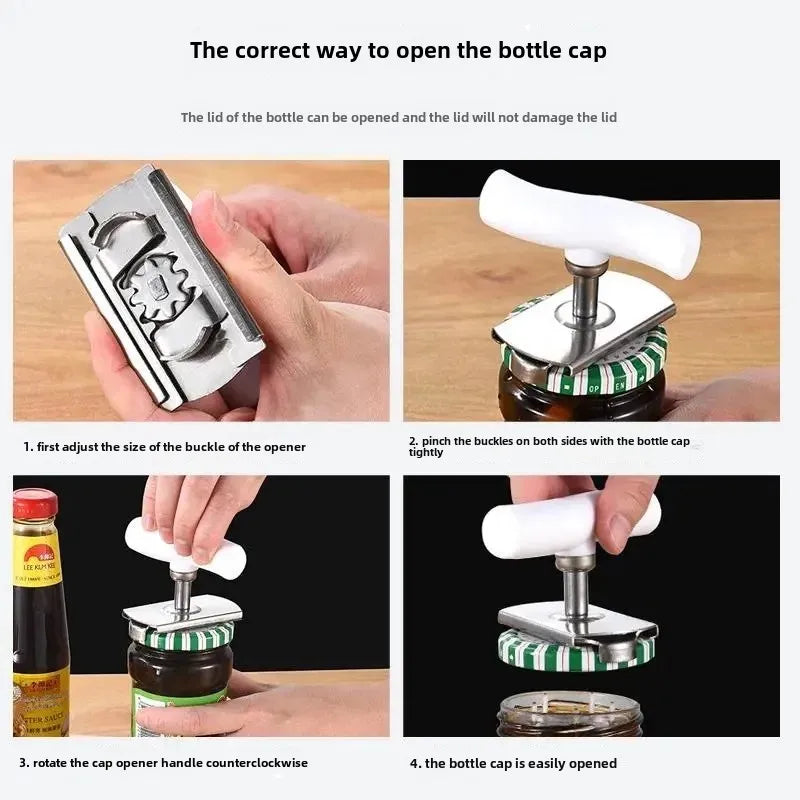 Stainless Steel Adjustable Glass Jar Opener