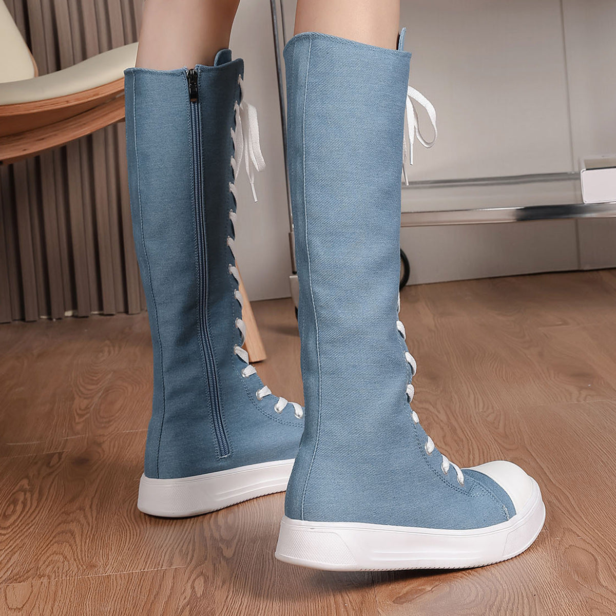 Knee-High Canvas Sneakers