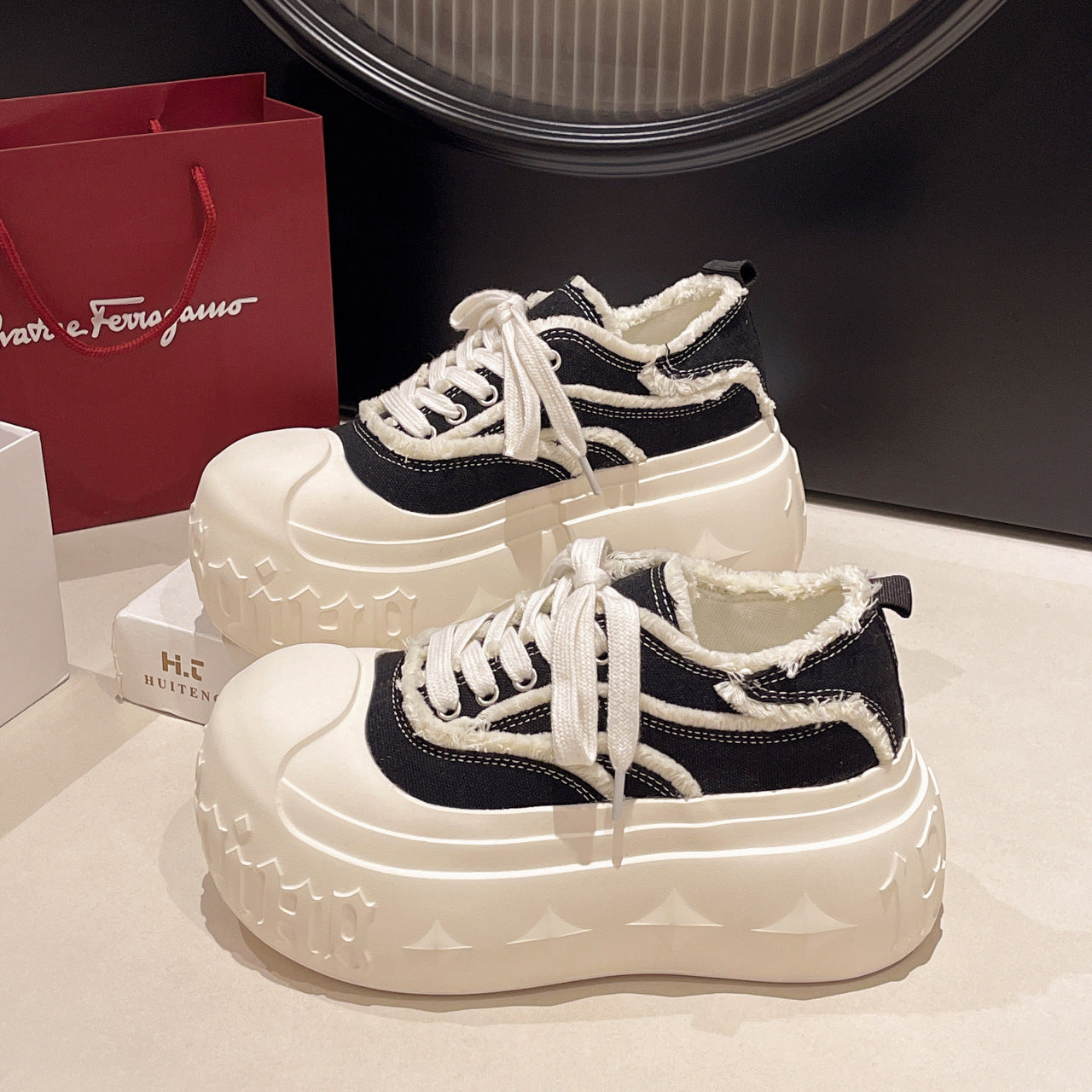 Gothic Canvas Platform Sneakers