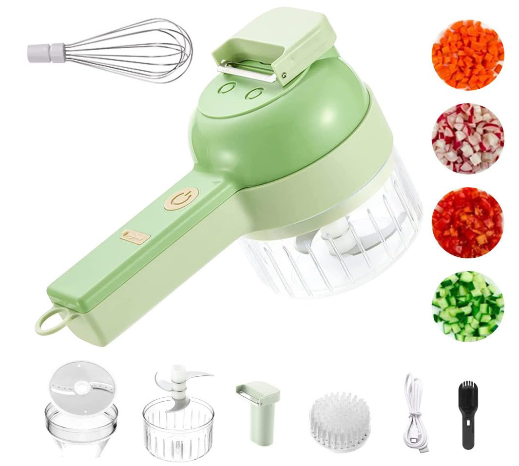 Multifunctional Cordless Electric Vegetable Chopper, Spin Scrubber