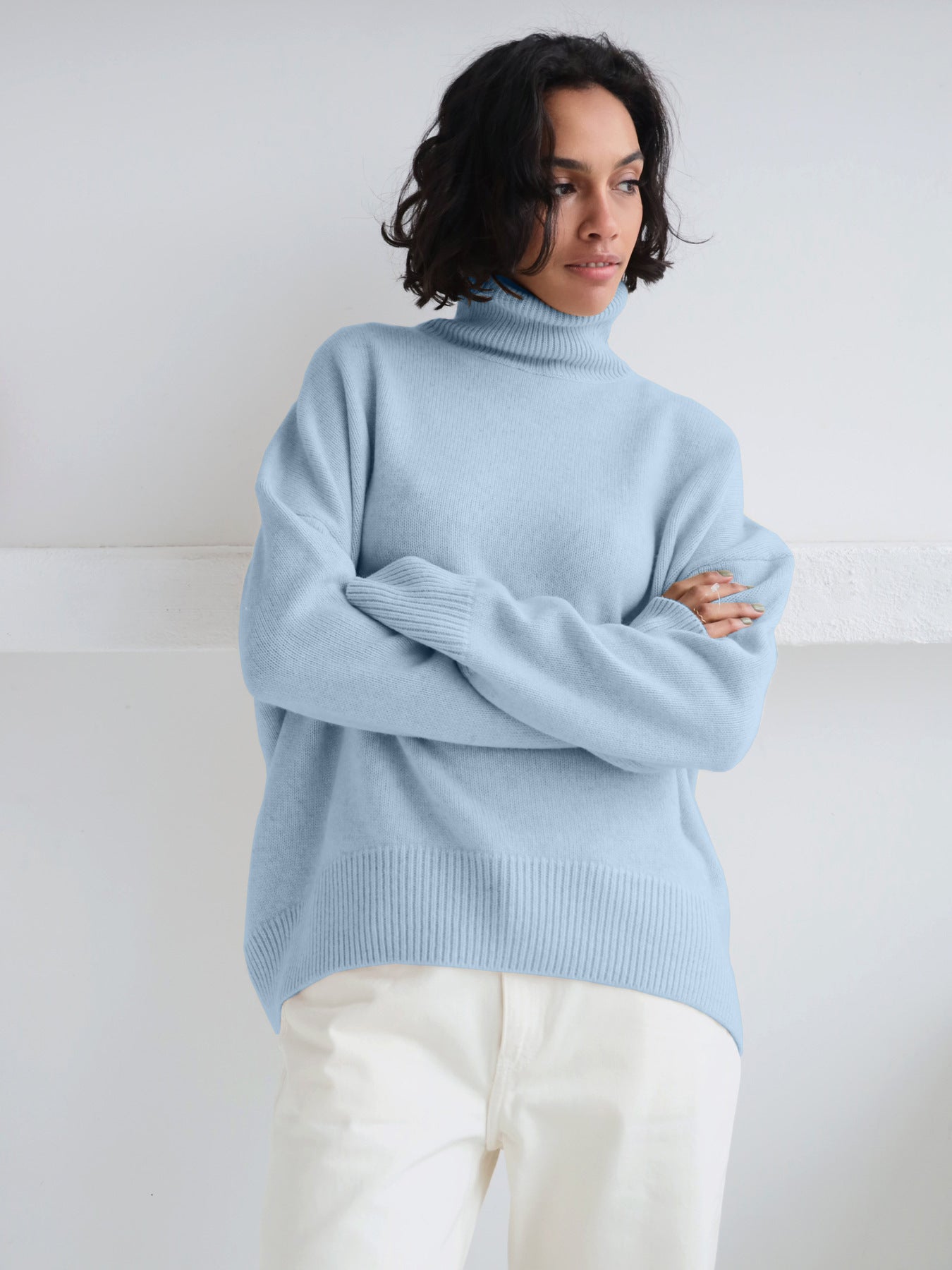 Oversized Wool Turtleneck Sweater