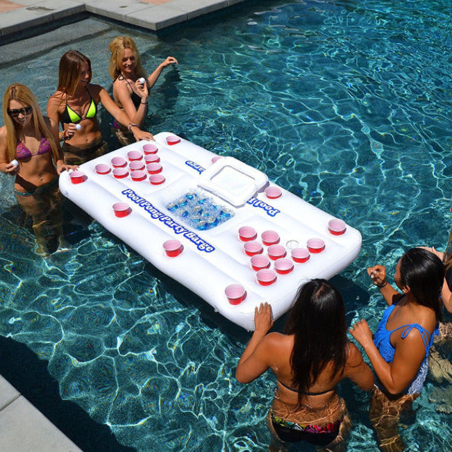 Inflatable Drink Pool Pong with Built-in Cooler