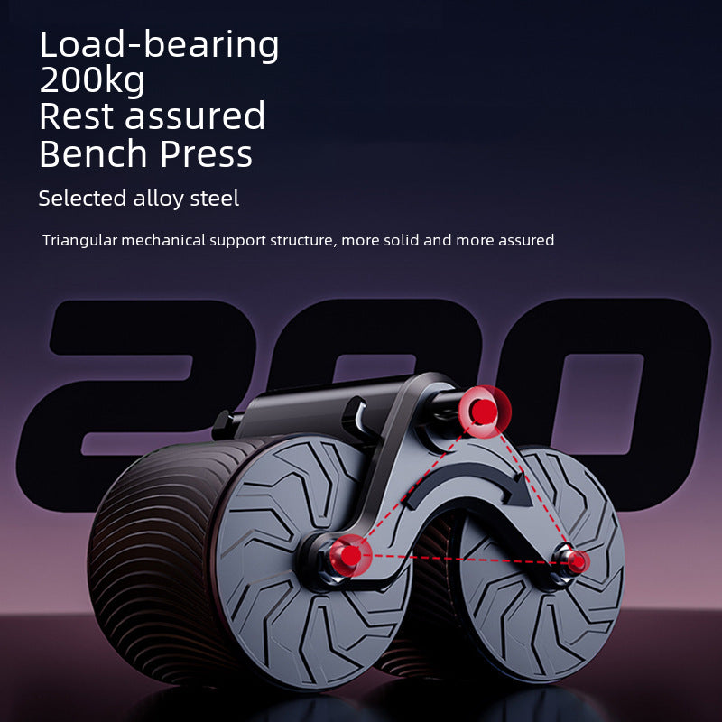 Automatic Rebound Ab Roller Wheel with Elbow Support and Phone Holder